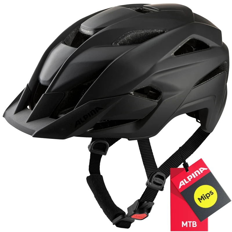 ALPINA Unisex - Adult, STAN MIPS cycling helmet, black matt, 51-55 cm