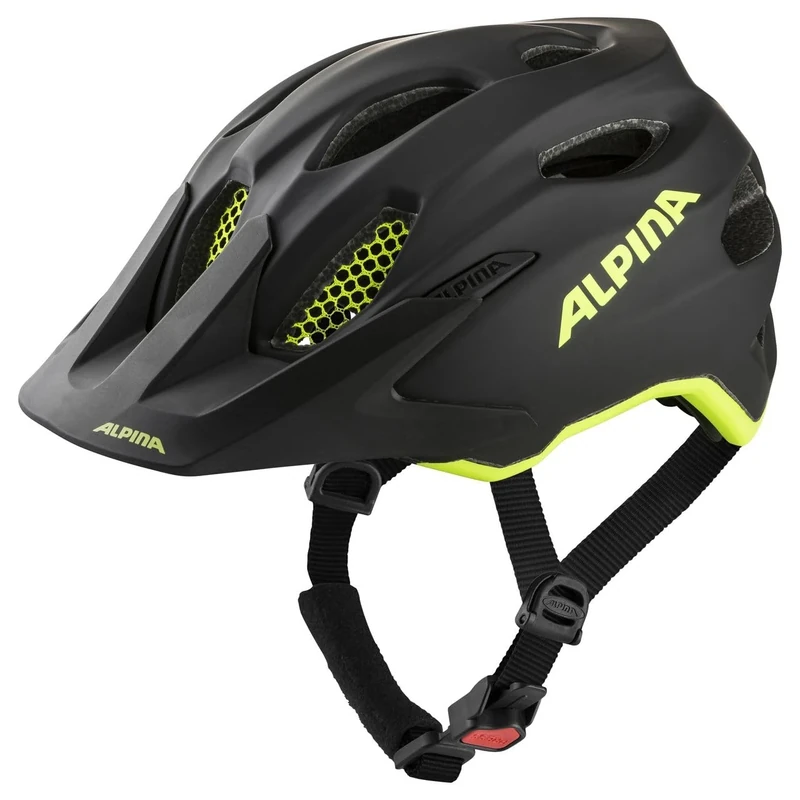 ALPINA Unisex - Children, CARAPAX JR. FLASH cycling helmet black-neon yellow matt, 51-56 cm
