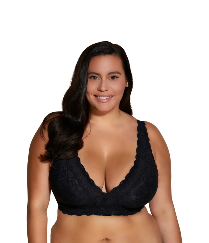Cosabella Ultra Curvy Longline Plunge Bralette - Black M