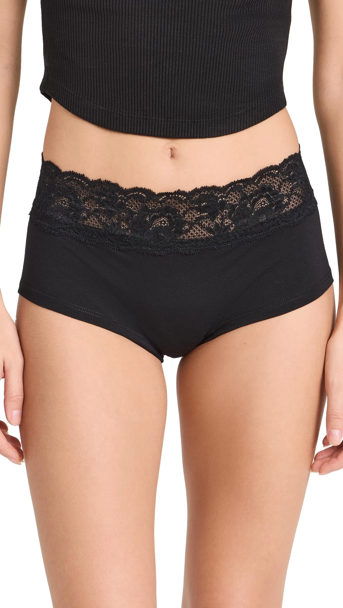 Cosabella Women's Say Never Peachie Boyshort Boy Short Panties, Black, S-M