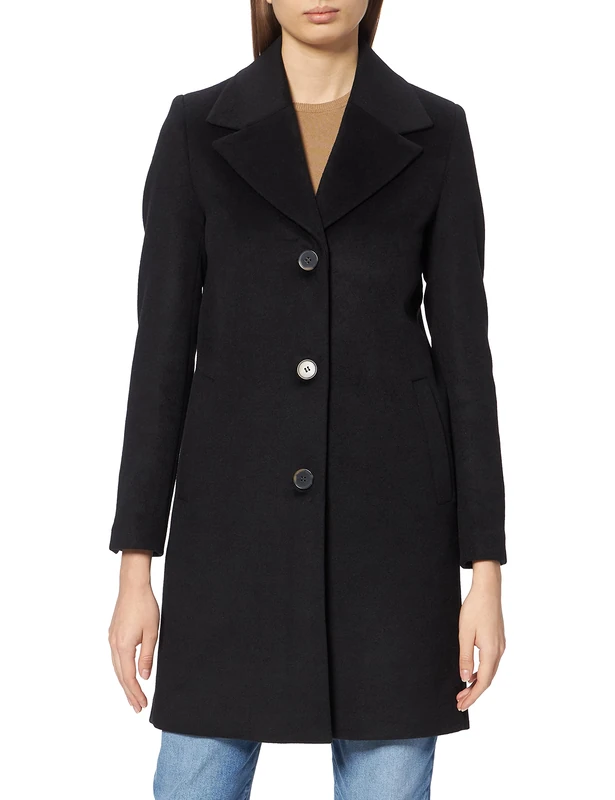SELECTED FEMME BLACK Women's SLFNEW SASJA Wool Coat B, 36 Black