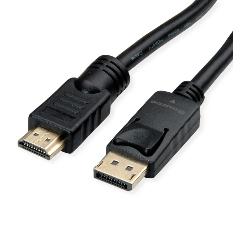 ROLINE DisplayPort DP Cable - UHDTV, ST/ST, Black, 7.5 m