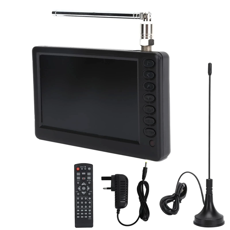 Portable TV 5" 1080P Digital TV - Analog TV - ATV Viewing with Antenna, USB/TF Card/U Flash Disk Mini TV for Car and Outdoor Camping
