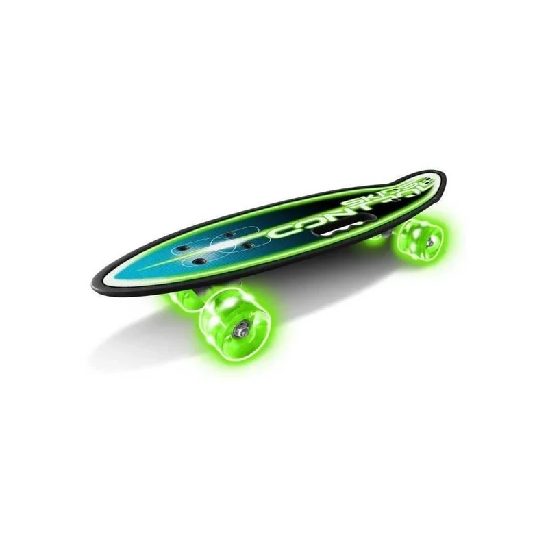 Stamp Sas JS123310L Skate Board 24 x 7 Inch Lightning Wheels, Green/Blue/Black/White