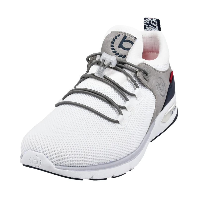 bugatti Men's Sporty Sneaker with Memory Foam in a Sporty Design, Elastic Laces, Breathable, White, 6.5 UK