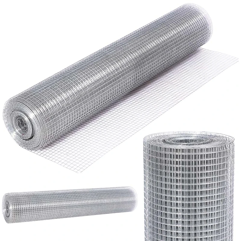 BAKAJI 8054143002690 Welded Wire Height 100 cm Length 15 MT Mesh 12 x 12 mm Galvanized for Fence and Cages Animal Metal Crafts DIY Aviary Gardening, Grey, 4X AA (2500mAh)