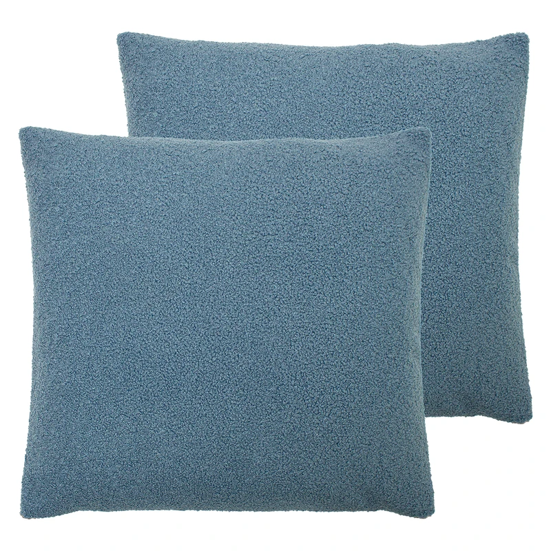 furn. Malham Twin Pack Feather Filled Cushions, Wedgewood, 50 x 50cm