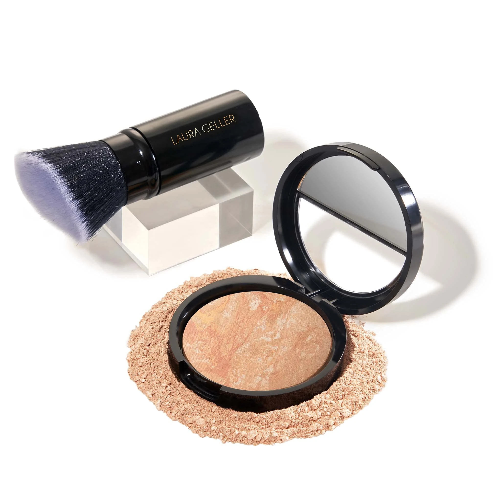 LAURA GELLER NEW YORK 59mm Baked Balance-n-Brighten Foundation with Kabuki Brush Makeup Set, Light