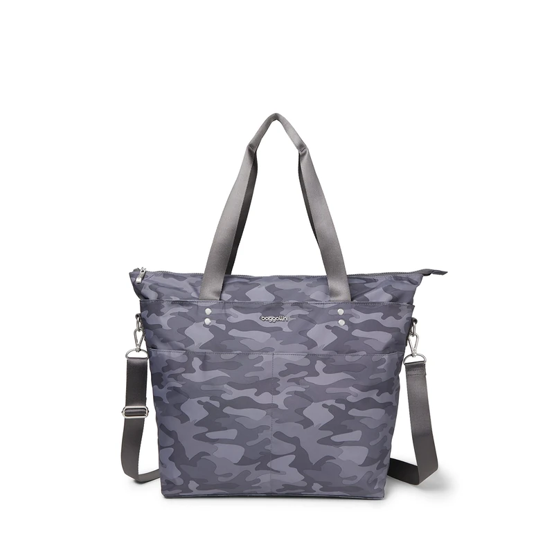 Baggallini Women's Medium Carryall Tote, Dark Grey Camo Print, One Size - Image 1