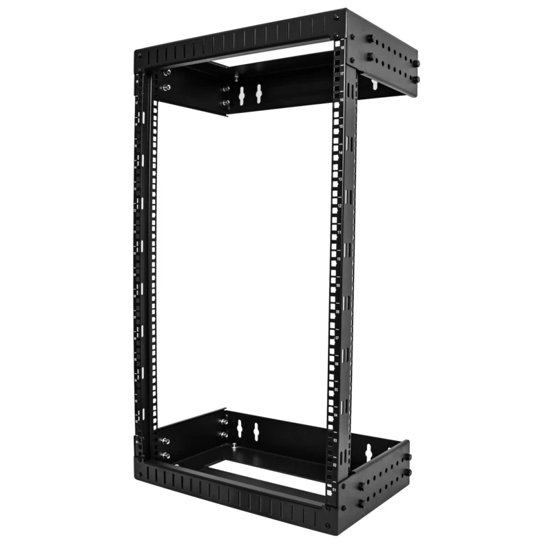 StarTech.com 2-Post 18U Heavy-Duty Wall Mount Network Rack, 19" Open Frame Server Rack with Adjustable Depth, Wall Mount Data Rack for IT / AV / Patch Panel / Computer Equipment (RACK-18U-20-WALL-OA)