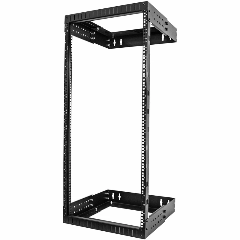 StarTech.com 2-Post 24U Heavy-Duty Wall Mount Network Rack, 19" Open Frame Server Rack with Adjustable Depth, Wall Mount Data Rack for IT / AV / Patch Panel / Computer Equipment (RACK-24U-20-WALL-OA)
