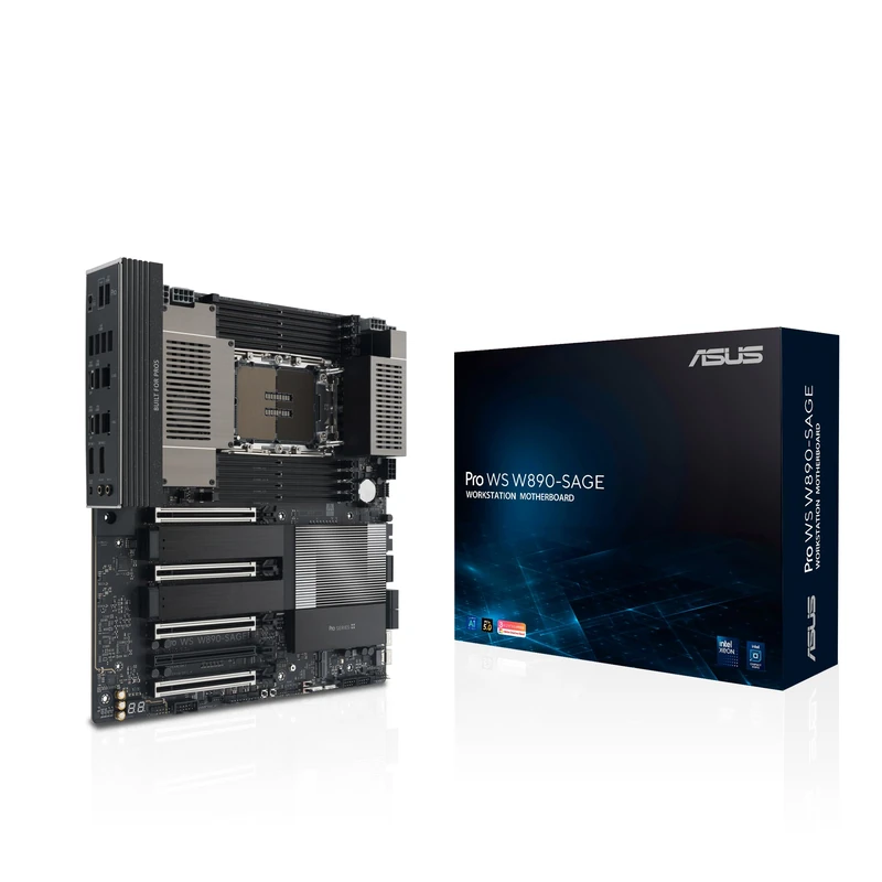 ASUS PRO WS W890-SAGE Intel LGA4710-2 EEB Workstation Motherboard (4 PCIe 5.0 x16 Slots, Multi-GPU Support, 12+2+2+1+2 Power Stage Design, 4 PCIe 5.0 M.2 Slots, Dual 10Gb LAN, SlimSAS) - Image 1