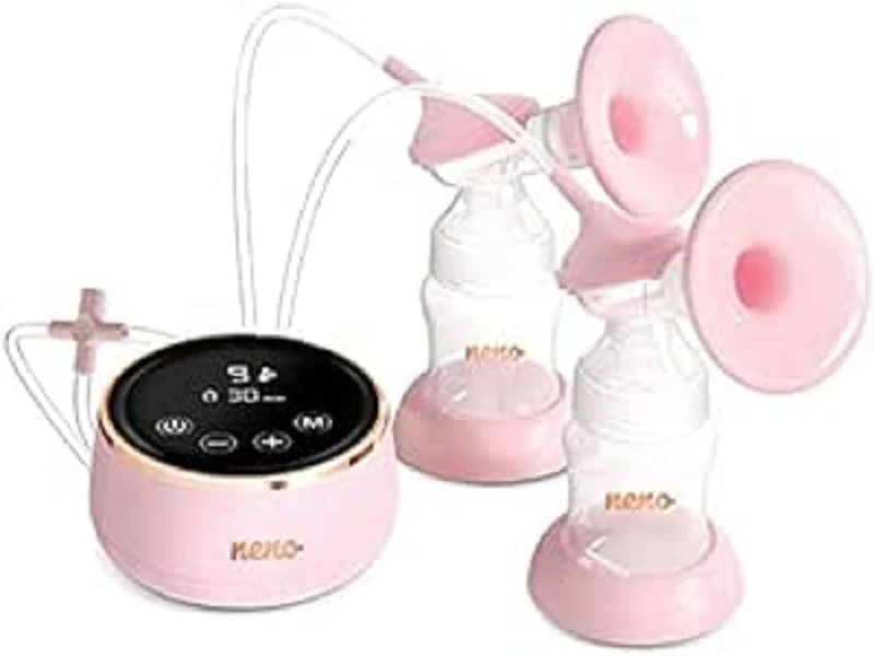 Neno® Bella Twin Double Breast Pump, Breastfeeding Pump with 2 Modes and 9 Levels, Double Electronic, Automatic Breast Pump, Touch Screen, Double Suction Cup, Rechargeable, Wireless, Electric - Image 1