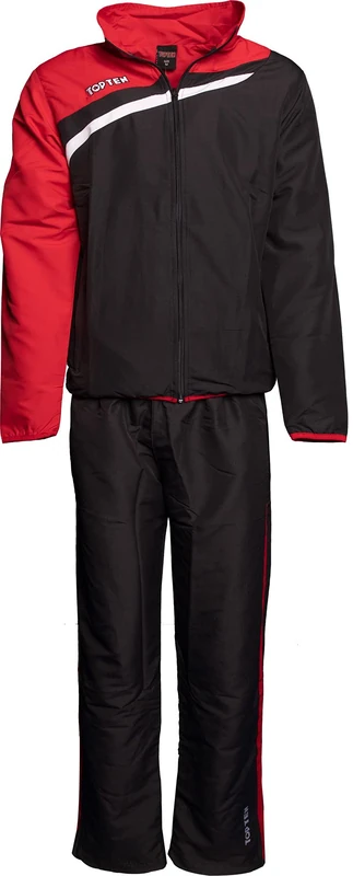 TOP TEN Men's 7719-94140 Tracksuit, Black-Red, XXS