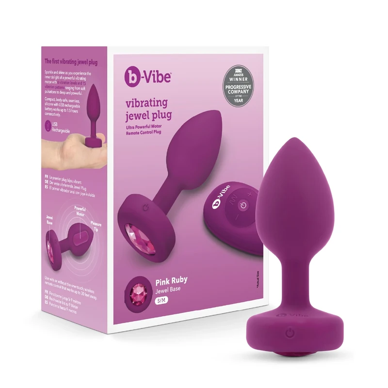 b-Vibe Vibrators-E31664 Pink Ruby M