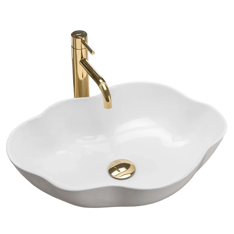 Rea Bathroom Sink Made of Ceramic Pearl - White - REA-U0265