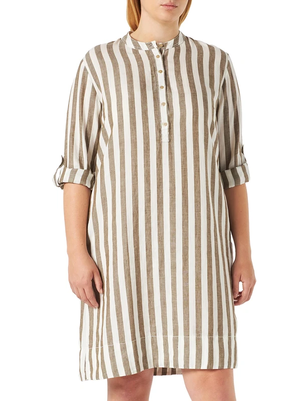 Camel Active Womenswear Women's 391070/7S15 Casual Dress, Military Olive White, L