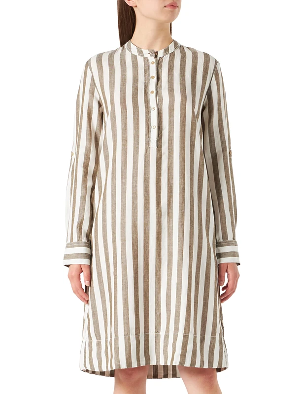 Camel Active Womenswear Women's 391080/7S14 Casual Dress, Military Olive White, XL