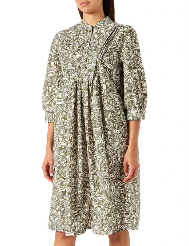 Camel Active Womenswear Women's 391010/7S76 Casual Dress, AOP Leaf Print, L