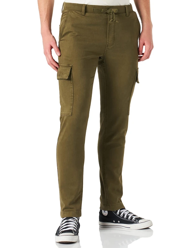 camel active Men's 476155/7F06 Slacks, Olive Brown, 35W / 32L