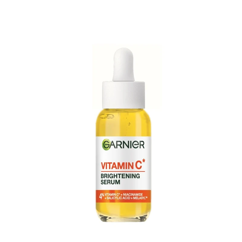 Garnier Vitamin C Brightening Serum for Face, with 4% Vitamin C, Niacinamide & Salicylic Acid, Brightens Skin, Reduces Dark Spots & Evens Skin Tone, Serum 30ml