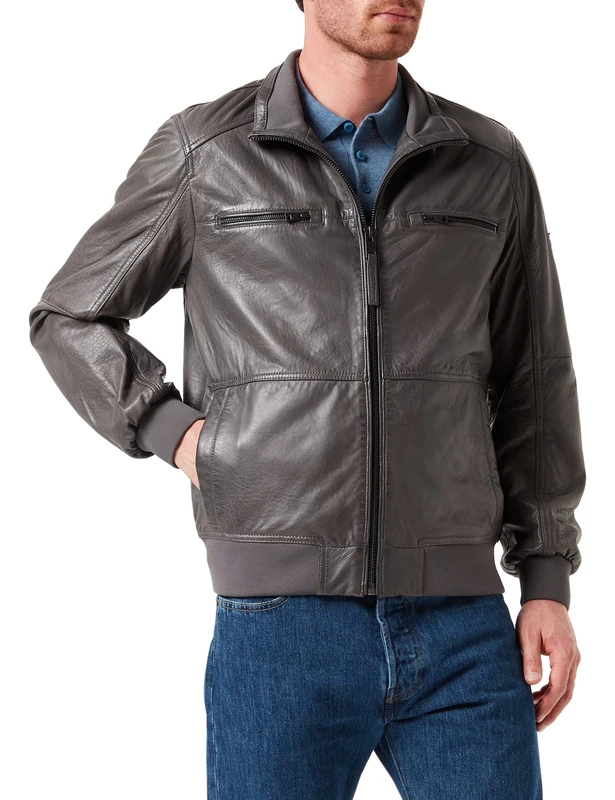 camel active Men's 431710/7J04 Jacket, Grau, 56