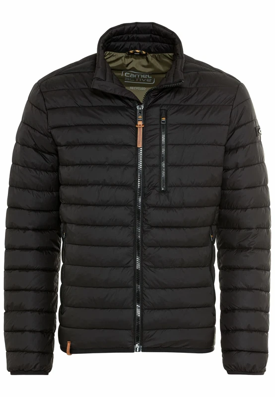 camel active Herren leichte Steppjacke ohne Kapuze, Schwarz, 36