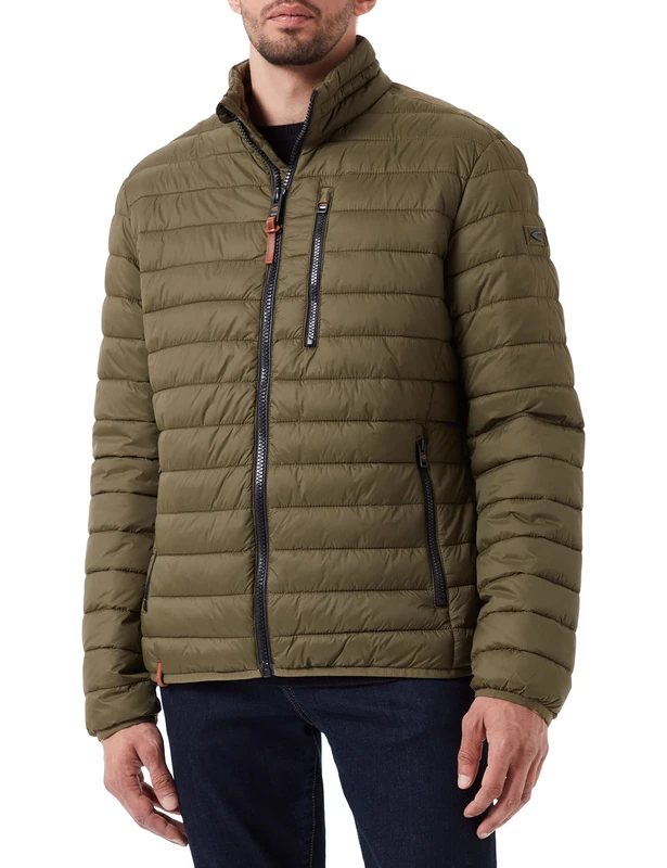 camel active Herren leichte Steppjacke ohne Kapuze, Braun, 60