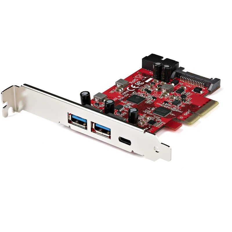 StarTech.com 5-Port USB PCIe Card - 10Gbps USB 3.1 Gen 2 PCIe Card w/ 1x USB-C & 2x USB-A - 1x 2 Port IDC (Internal 5Gbps USB Header Expansion) - USB C PCI Express Controller Card (PEXUSB312A1C1H)