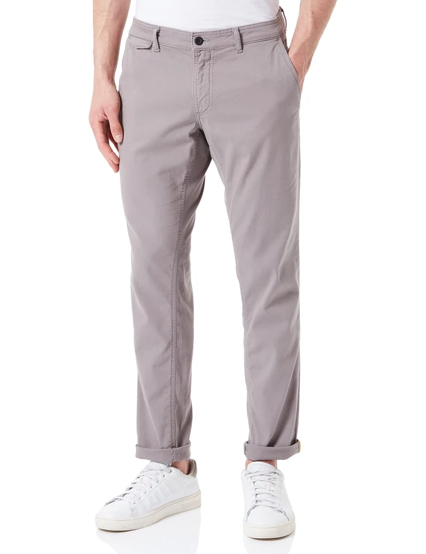 camel active Men's 477875/7F15 Dress Pants, Stone Gray, 33W / 32L