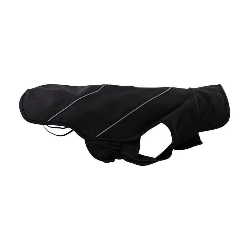 JEGGO Switch Comfortable Soft Shell Jacket for Dogs with Double Zip, Cold Resistant, Wind and Waterproof, Breathable (Black, 75 cm)