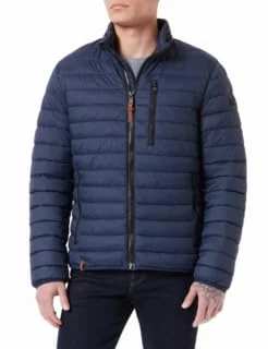 camel active Herren leichte Steppjacke ohne Kapuze, Blau, 34