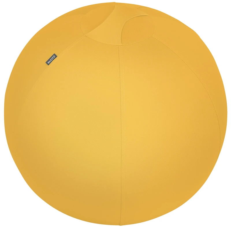 Leitz Active Sitting Ball, Ergonomically Designed Desk Chair Alternative, 65cm Diameter, Includes 100% Fabric Ball Cover, Inner Ball, Hand Air Pump & 2 x Plugs, Ergo Cosy Range, Warm Yellow, 52790019