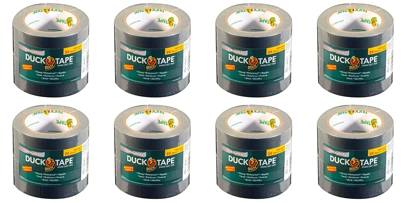 Duck tape Original Silver, 50mm x 25m Twin Pack, Pack of 8 (16 rolls total)