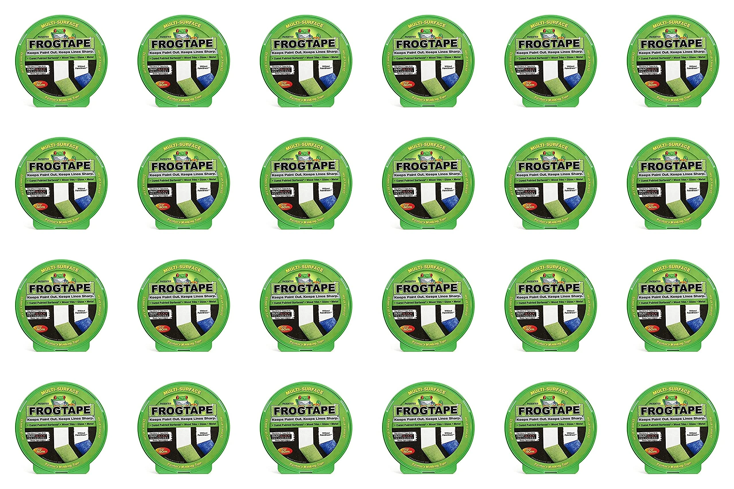 Frog Tape 150182.24 Green Multi Surface Painters Masking Tape 24mm x 41.1m, Pack of 24