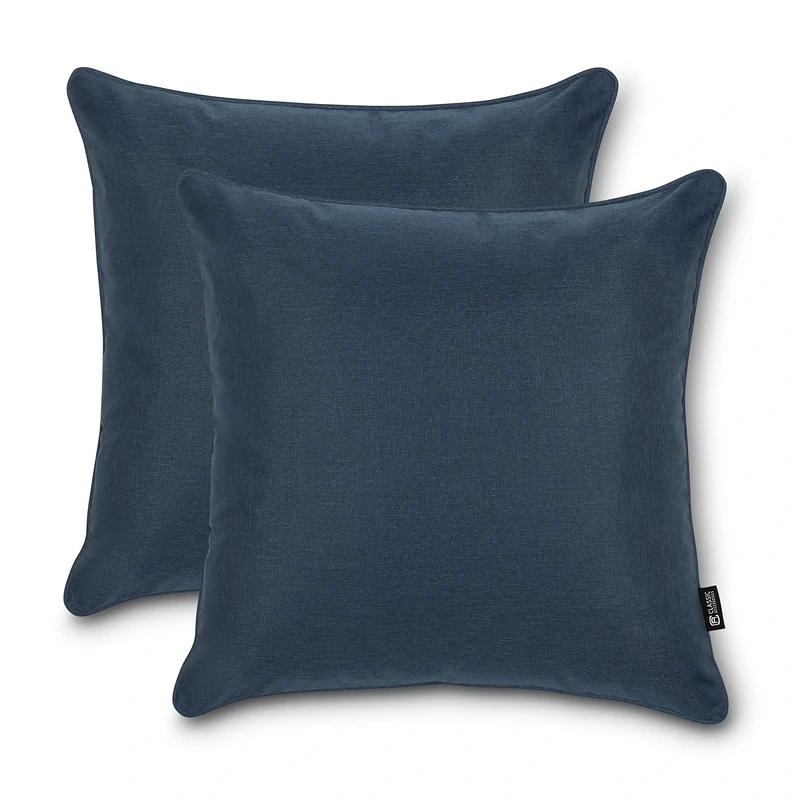 Classic Accessories 56-475-015501-2PK Montlake FadeSafe Indoor/Outdoor, 20 x 20 x 8 Inch, 2 Pack, Heather Indigo Accent Pillows - Image 1
