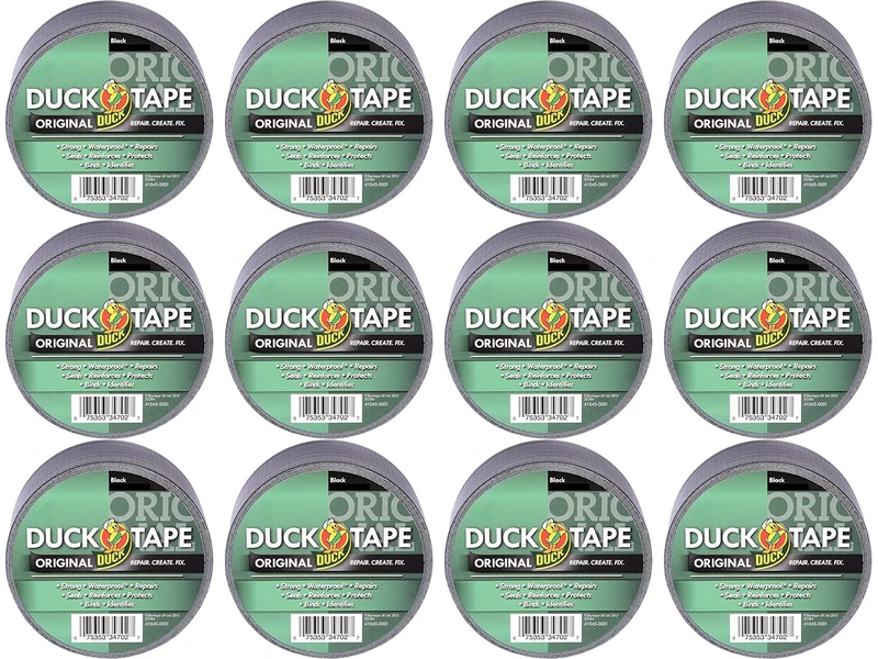 Duck Tape Original Black, 50 mm x 25 m, Pack of 12