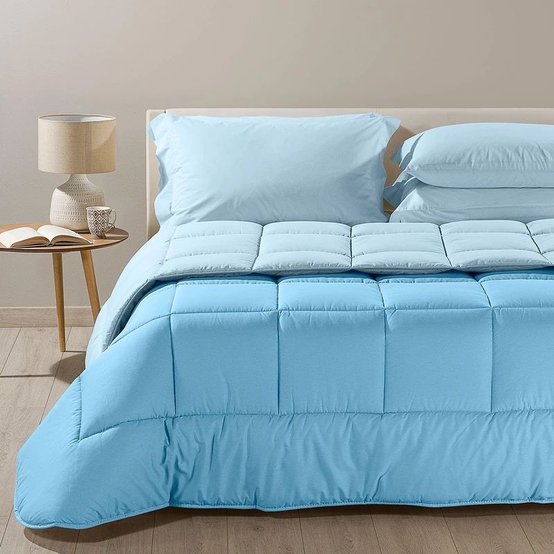 Caleffi - Bicolor Plain Double Aquamarine Quilt