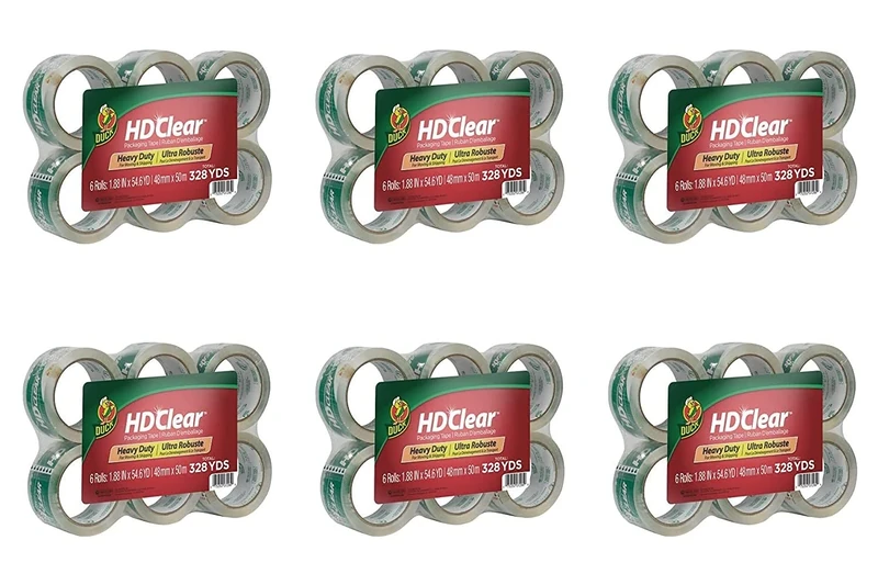 Duck HD Clear Packing Tape | 36 Rolls 48mm x 50m, Heavy Duty for Moving, Shipping & Storage