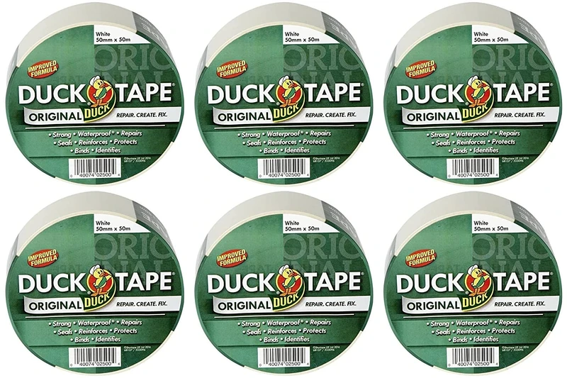 Duck Tape Original White, 50 mm x 50 m, Pack of 6