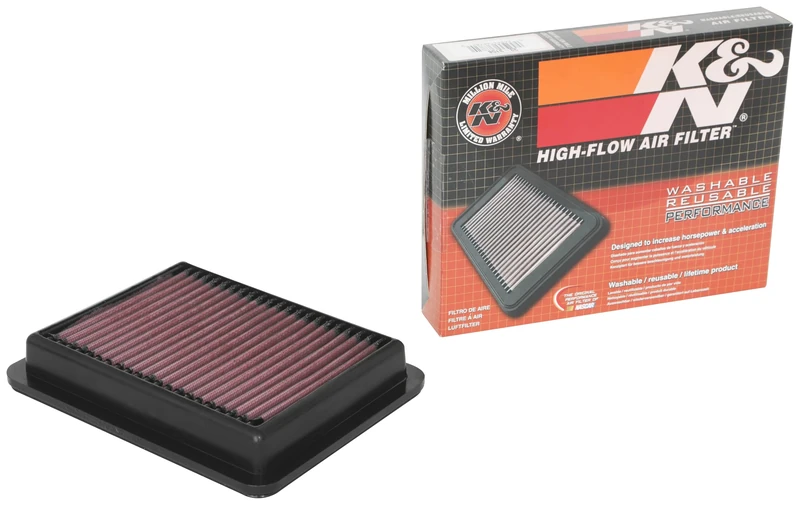 K&N Engine Air Filter: Reusable, Clean Every 75,000 Miles, Washable, Premium, Replacement Car Air Filter: Compatible with 2019-2021 MAZDA 3; 2019-2021 MAZDA CX-30, 33-3158, Red