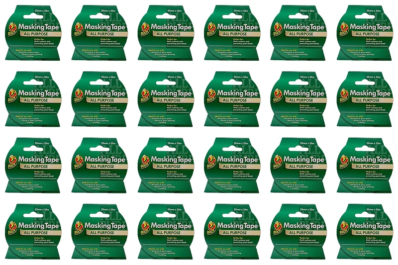 Duck Tape All Purpose Masking Tape 25mm x 25m, Pack of 24