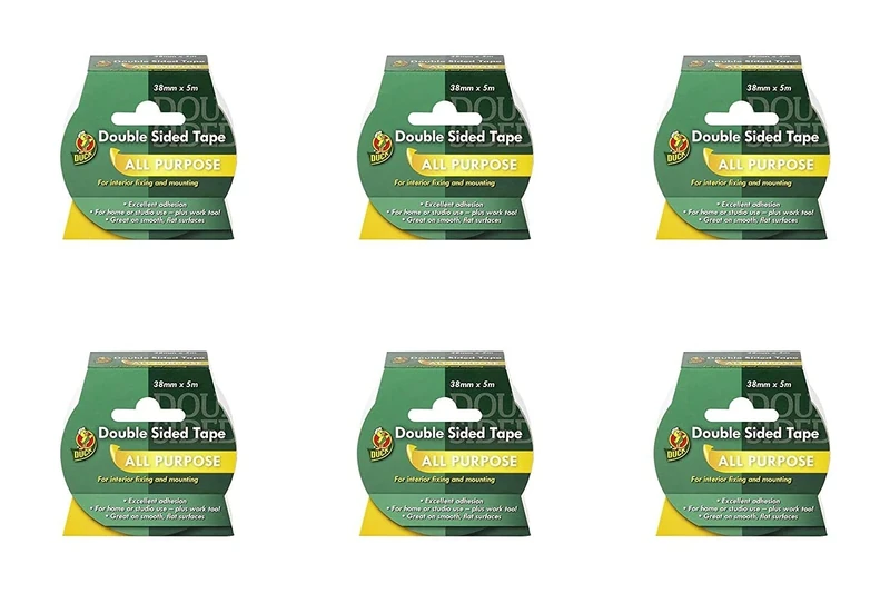 Duck Tape Double Sided Interior Tape 38mm x 5m, Pack of 6