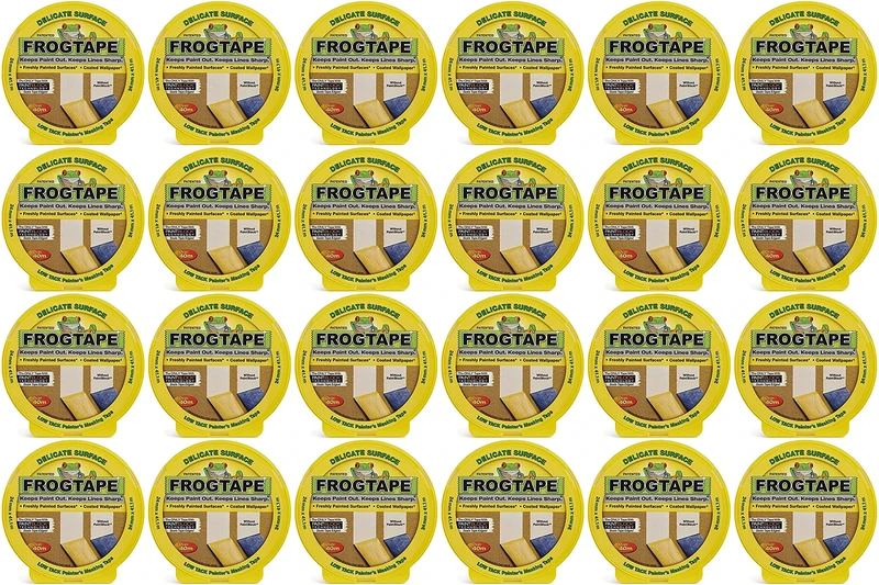 Frog Tape Yellow Delicate Surface Painters Masking Tape 24mm x 41.1m, Pack of 24
