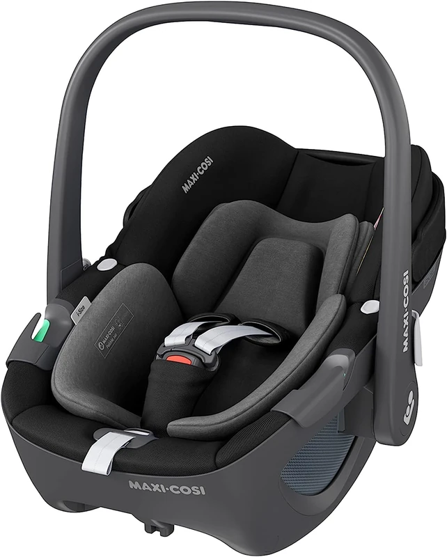 Maxi-COSI Pebble 360 i-Size, Baby Car Seat, 360 Car Seat Newborn, 0-15 Months (40-83 cm), One-Hand Rotation, ClimaFlow, Easy-in Harness, G-Cell Side Impact Protection, Essential Black