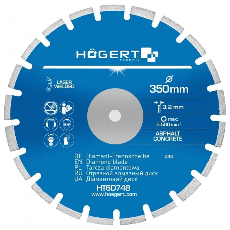 Hogert Technik HT6D748 Angle Grinder Separator Plate 3.2mm 350mm 133g