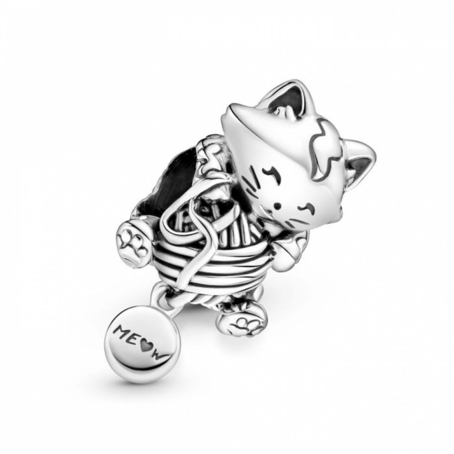 Pandora Passions Kitten and yarn ball sterling silver charm