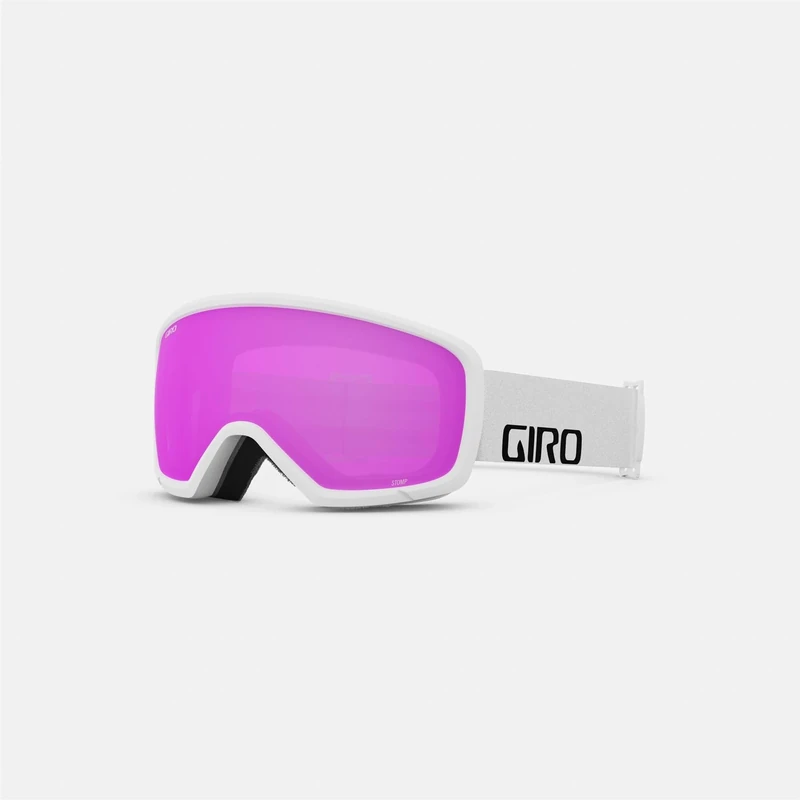 Giro Stomp Youth Snow Goggles - White Wordmark - Amber Pink Lens - One Size