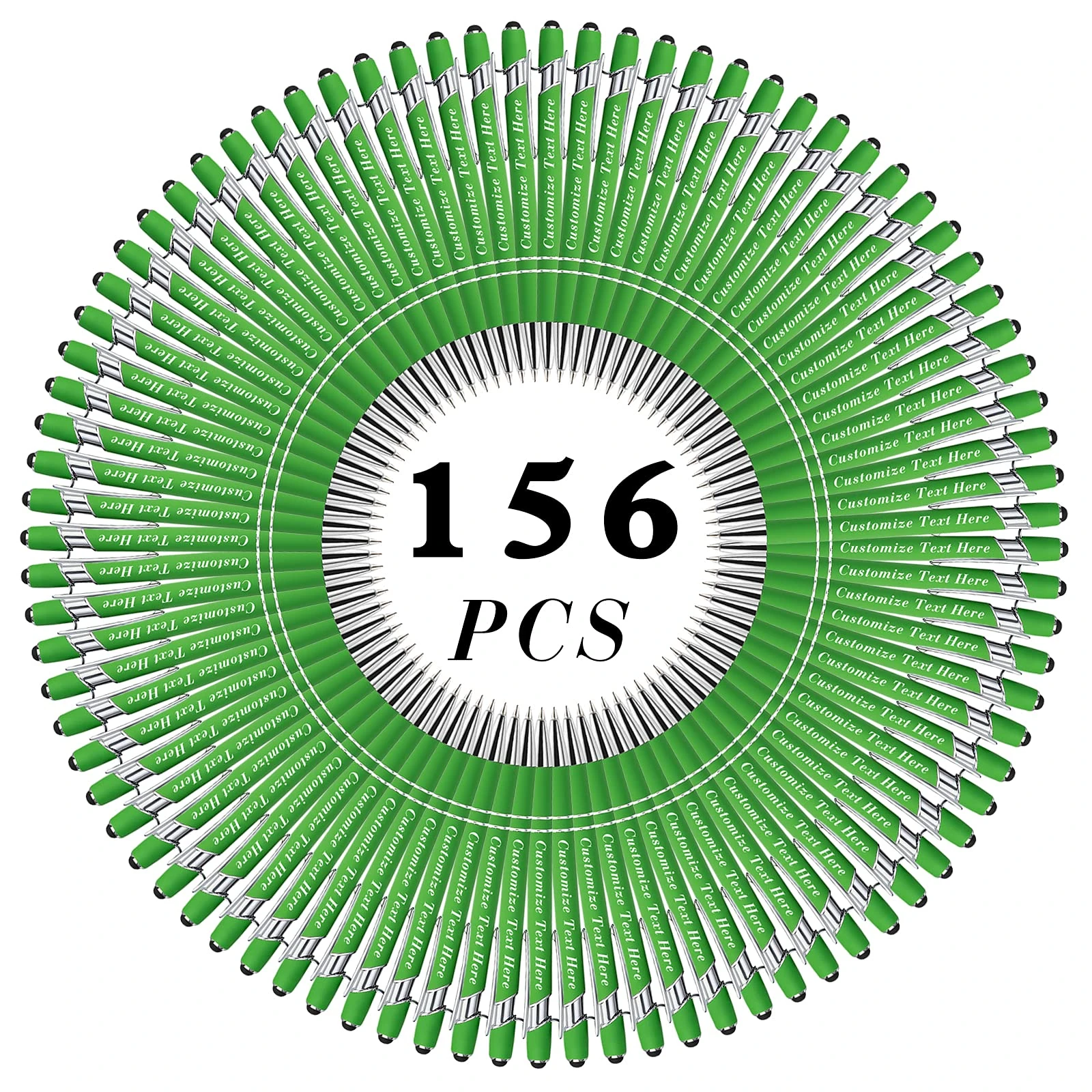 50-500 Pcs Personalised Pens Bulk with Stylus Tip Custom Engraving Ballpoint Pens with Name Message Logo, Customised Gift Pens for Christmas, Wedding, Graduation, Birthday - Medium Point,Black Ink