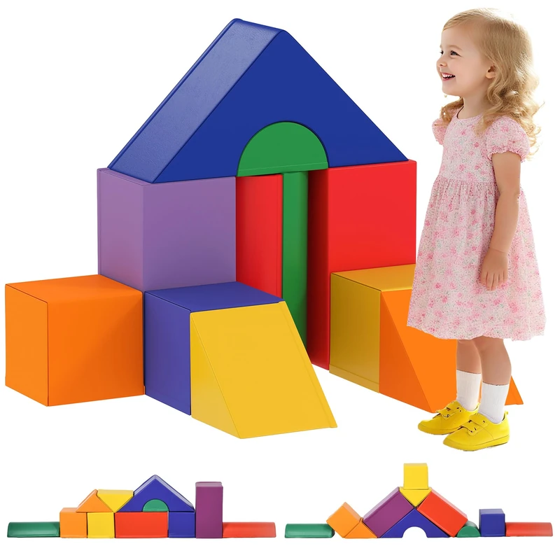 HOMCOM 11-Piece Soft Play Equipment - Foam Blocks for Toddlers